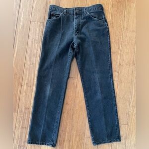 Vintage Lee Jeans Mens 32x30 Black Straight Union Made In USA